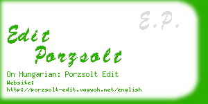 edit porzsolt business card